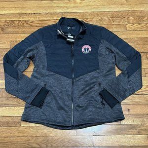 Levelwear Washington Wizards Track Jacket Quilted Knit Mens 2XL Gray Black NBA